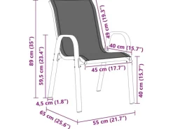 Gartenstühle|vidaXL Stapelbare Gartenstühle 4 Stk Textilene 318782