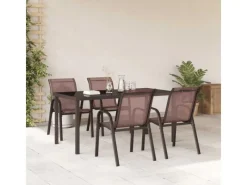Gartenstühle|vidaXL Stapelbare Gartenstühle 4 Stk Textilene 318782