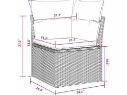 vidaXL 8-Teiliges Garten-Sofa-Set mit Kissen in aus Poly Rattan und Akazie 3361474*