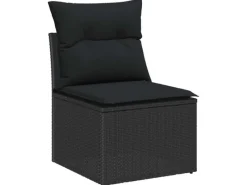vidaXL 8-Teiliges Garten-Sofa-Set mit Kissen in aus Poly Rattan und Akazie 3361474*