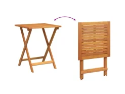 vidaXL 3-Teiliges Klappbares Bistro-Set mit Kissen aus Echtem Akazienholz 4105510* Discount