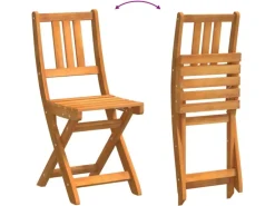 vidaXL 3-Teiliges Klappbares Bistro-Set mit Kissen aus Echtem Akazienholz 4105510* Discount