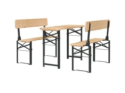 vidaXL 3-Tlg Biertisch-Set Klappbar Massivholz Tanne 363112* Online