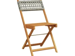 Balkonmöbel|vidaXL 3-tlg Bistro-Set Grau Poly Rattan und Massivholz Modell 1