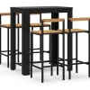 Gartenmöbel-Sets|vidaXL 5-tlg Gartenbar-Set Schwarz Poly Rattan & Massivholz Akazie Modell 10