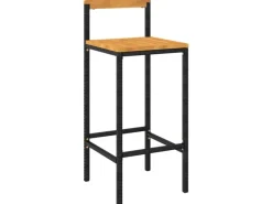 Gartenmöbel-Sets|vidaXL 5-tlg Gartenbar-Set Schwarz Poly Rattan & Massivholz Akazie Modell 10