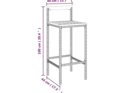 Gartenmöbel-Sets|vidaXL 5-tlg Gartenbar-Set Schwarz Poly Rattan & Massivholz Akazie Modell 10