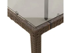 vidaXL 7-tlg Garten-Bistro-Set mit Kissen Braun Poly Rattan Modell 2* New