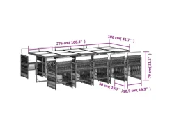 vidaXL 11-Tlg Garten-Essgruppe mit Kissen Braun Poly Rattan 3210933* Sale
