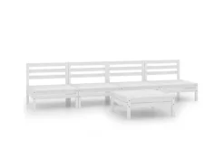 Lounge-Gartenmöbel|vidaXL 5-tlg Garten-Lounge-Set Weiß Kiefer Massivholz Modell 19