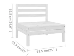 Lounge-Gartenmöbel|vidaXL 5-tlg Garten-Lounge-Set Weiß Kiefer Massivholz Modell 19