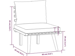 vidaXL 4-tlg Garten-Lounge-Set mit Kissen Massivholz Akazie Modell 4* New