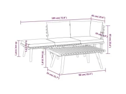 vidaXL 4-tlg Garten-Lounge-Set mit Kissen Massivholz Akazie Modell 4* New