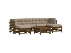 Lounge-Gartenmöbel|vidaXL 7-tlg Garten-Lounge-Set mit Kissen Honigbraun Kiefernholz Modell 28