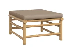 vidaXL 3-tlg Garten-Lounge-Set mit Taupe Kissen Bambus* Discount