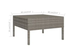 vidaXL 13-tlg Garten-Lounge-Set mit Auflagen Poly Rattan Grau* New