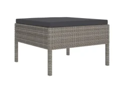 vidaXL 13-tlg Garten-Lounge-Set mit Auflagen Poly Rattan Grau* New