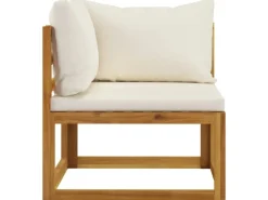 Lounge-Gartenmöbel|vidaXL 6-tlg Garten-Lounge-Set mit Auflagen Creme Massivholz Akazie Modell 4