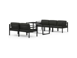 Lounge-Gartenmöbel|vidaXL 6-tlg Garten-Lounge-Set mit Kissen Aluminium Anthrazit Modell 12