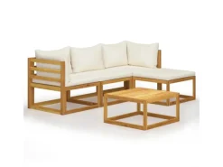 vidaXL 5-tlg Garten-Lounge-Set mit Kissen Massivholz Akazie Modell 15* Discount