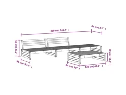 vidaXL 4-tlg Garten-Lounge-Set Massivholz Douglasie Modell 4* Sale