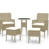 vidaXL 5-tlg Garten-Lounge-Set Poly Rattan Beige* Discount