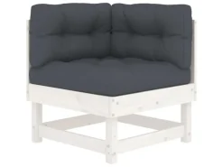 Lounge-Gartenmöbel|Gartenmöbel-Sets|vidaXL 10-tlg Garten-Lounge-Set mit Kissen Weiß Massivholz Modell 4