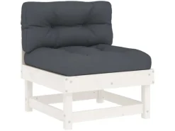 Lounge-Gartenmöbel|Gartenmöbel-Sets|vidaXL 10-tlg Garten-Lounge-Set mit Kissen Weiß Massivholz Modell 4