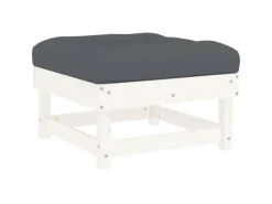 Lounge-Gartenmöbel|Gartenmöbel-Sets|vidaXL 10-tlg Garten-Lounge-Set mit Kissen Weiß Massivholz Modell 4