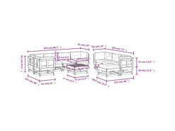 Lounge-Gartenmöbel|Gartenmöbel-Sets|vidaXL 10-tlg Garten-Lounge-Set mit Kissen Weiß Massivholz Modell 4