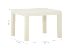 vidaXL 3-tlg Garten-Lounge-Set mit Auflagen Kunststoff Weiß*