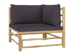 Lounge-Gartenmöbel|vidaXL 5-tlg Garten-Lounge-Set mit Dunkelgrauen Kissen Bambus Modell 4