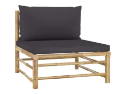 Lounge-Gartenmöbel|vidaXL 5-tlg Garten-Lounge-Set mit Dunkelgrauen Kissen Bambus Modell 4