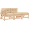 vidaXL 3-tlg Garten-Lounge-Set mit Kissen Massivholz* Outlet