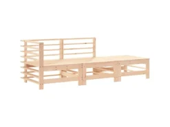 vidaXL 3-tlg Garten-Lounge-Set mit Kissen Massivholz* Outlet