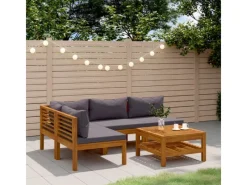 Lounge-Gartenmöbel|vidaXL 5-Tlg Garten-Lounge-Set mit Auflage Massivholz Akazie 3086919