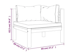 Lounge-Gartenmöbel|vidaXL 5-Tlg Garten-Lounge-Set mit Auflage Massivholz Akazie 3086919