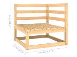 vidaXL 6-tlg Garten-Lounge-Set Massivholz Kiefer Modell 3* Best