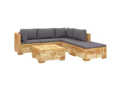 Gartenmöbel-Sets|Lounge-Gartenmöbel|vidaXL 6-tlg Garten-Lounge-Set mit Kissen Massivholz Teak Modell 12