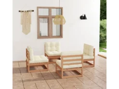 Sitzkissen|vidaXL 4-tlg Garten-Lounge-Set mit Kissen Kiefer Massivholz Modell 19