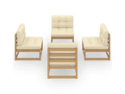 Sitzkissen|vidaXL 4-tlg Garten-Lounge-Set mit Kissen Kiefer Massivholz Modell 19