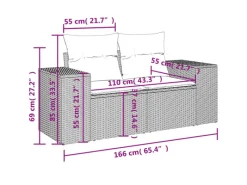 Lounge-Gartenmöbel|vidaXL 5-Tlg Garten-Sofagarnitur mit Kissen Schwarz Poly Rattan 3269136
