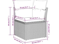 Lounge-Gartenmöbel|vidaXL 5-Tlg Garten-Sofagarnitur mit Kissen Schwarz Poly Rattan 3269136