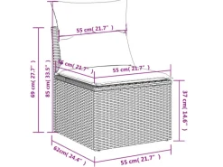 Lounge-Gartenmöbel|vidaXL 5-Tlg Garten-Sofagarnitur mit Kissen Schwarz Poly Rattan 3269136