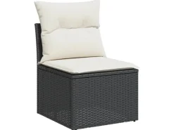 Lounge-Gartenmöbel|vidaXL 5-Tlg Garten-Sofagarnitur mit Kissen Schwarz Poly Rattan 3269136