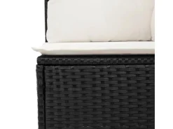 Lounge-Gartenmöbel|vidaXL 5-Tlg Garten-Sofagarnitur mit Kissen Schwarz Poly Rattan 3269136