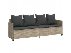 vidaXL 5-tlg Garten-Sofagarnitur mit Kissen Hellgrau Poly Rattan Modell 6* Sale