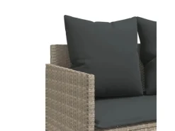vidaXL 5-tlg Garten-Sofagarnitur mit Kissen Hellgrau Poly Rattan Modell 6* Sale