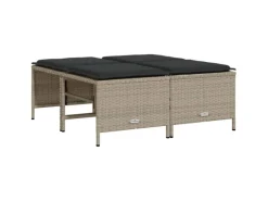 vidaXL 5-tlg Garten-Sofagarnitur mit Kissen Hellgrau Poly Rattan Modell 6* Sale