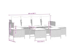 vidaXL 5-tlg Garten-Sofagarnitur mit Kissen Hellgrau Poly Rattan Modell 6* Sale